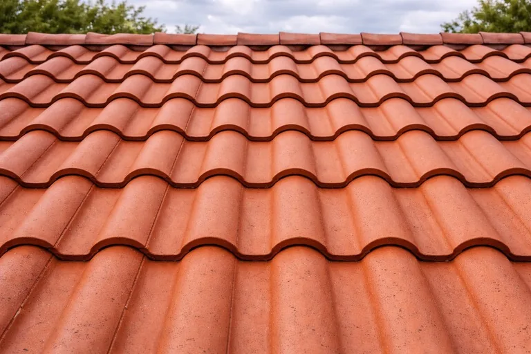 Toiture en tuiles après intervention par drone